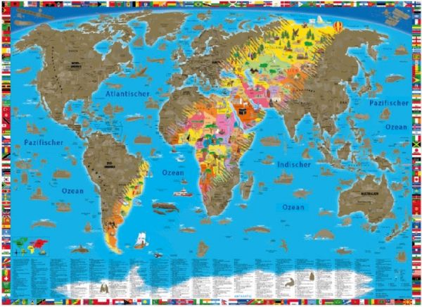Rubbelposter Welt: Erlebniskarte, Wandkarte - K&S Druckbunt