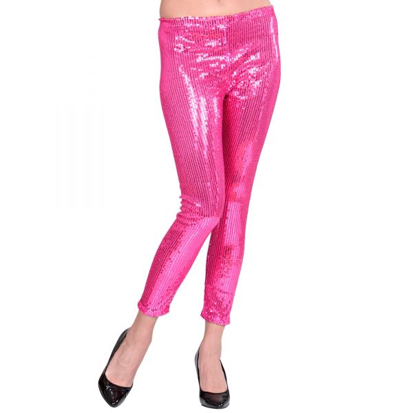 Paillettenleggings Pink, S - Widmann