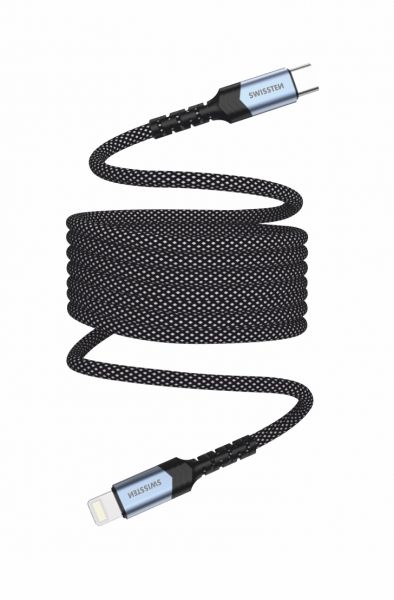 Swissten magnetische Datenkabel SELF-WINDING USB-C / Lightning 1 M - Swissten