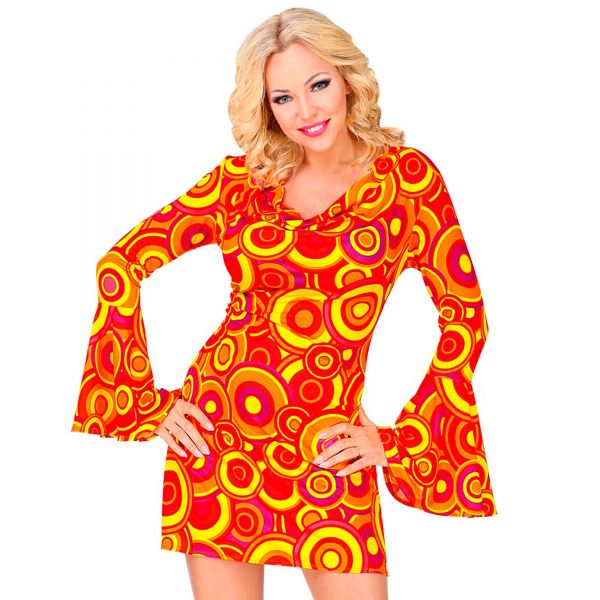 The 70s Groovy Style - Orange Bubbles (Kleid), S - Widmann
