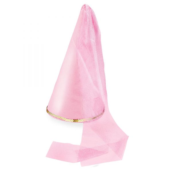 Feenhut aus Satin mit Schleier Rosa, - Widmann