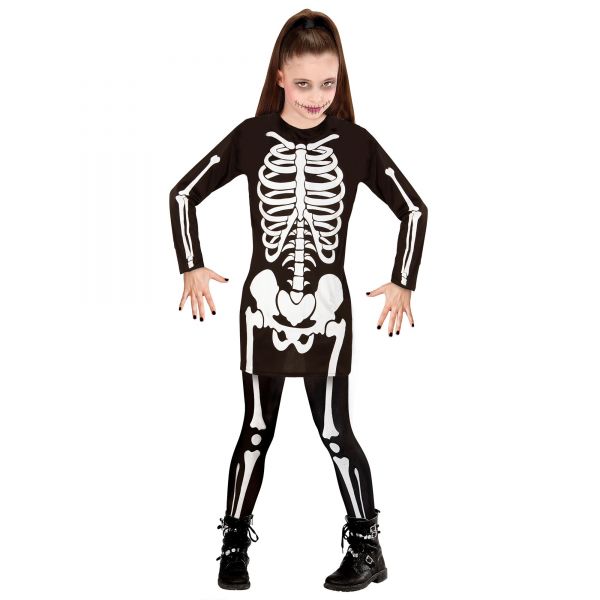 Skelett (Kleid), 140 cm / 8-10 Jahre - Widmann