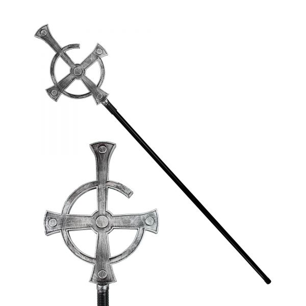 Zerlegbarer Priesterstab schwarze Messe 145 cm, - Widmann