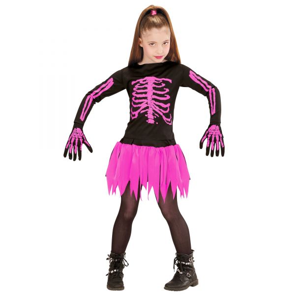 Skeleton Ballerina (Rock, Shirt,Handschuhe), 140 cm / 8-10 Jahre - Widmann