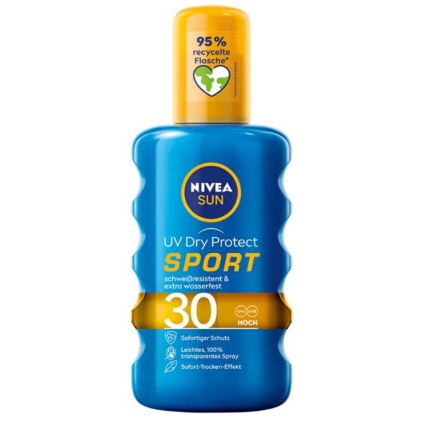 Nivea UV Dry Protect Sport Transparentes Spray LSF 30 200ml - Nivea