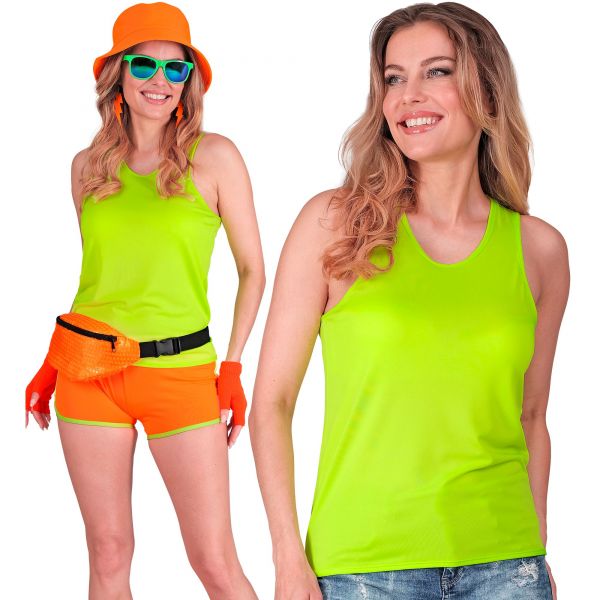 Neon grünes Tank Top, L/XL - Widmann
